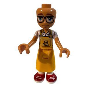 Lego Friends Minifigure Jules Glasses & Yellow Dog Apron 1.75 Inches Tall